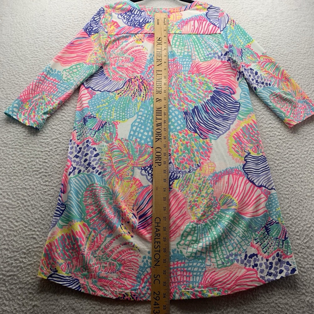Lilly Pulitzer Ali Dress Womens Medium M Roar of the Sea Pima Cotton V Neck Mom‎ - Picture 7 of 14